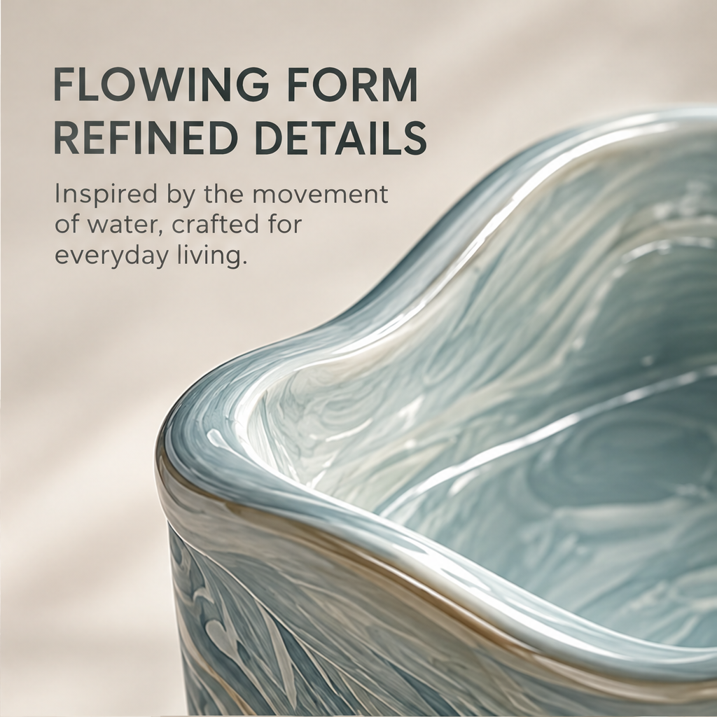 A Calmer Home Within – wave ceramic organizer box on stone surface, turn everyday storage into a moment of beauty