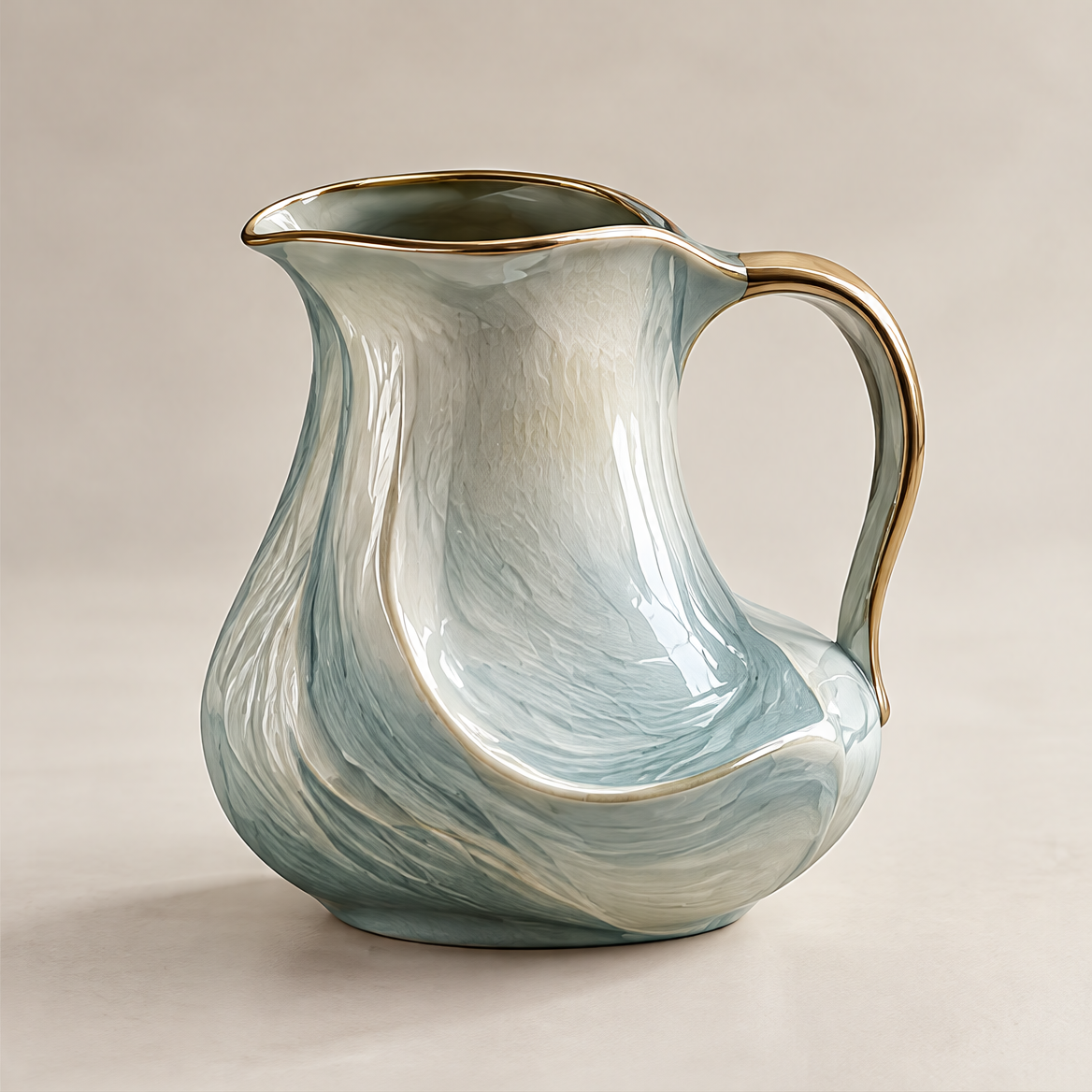 Refined Details – close-up of gold handle showing smooth curves, premium glaze and timeless craftsmanship