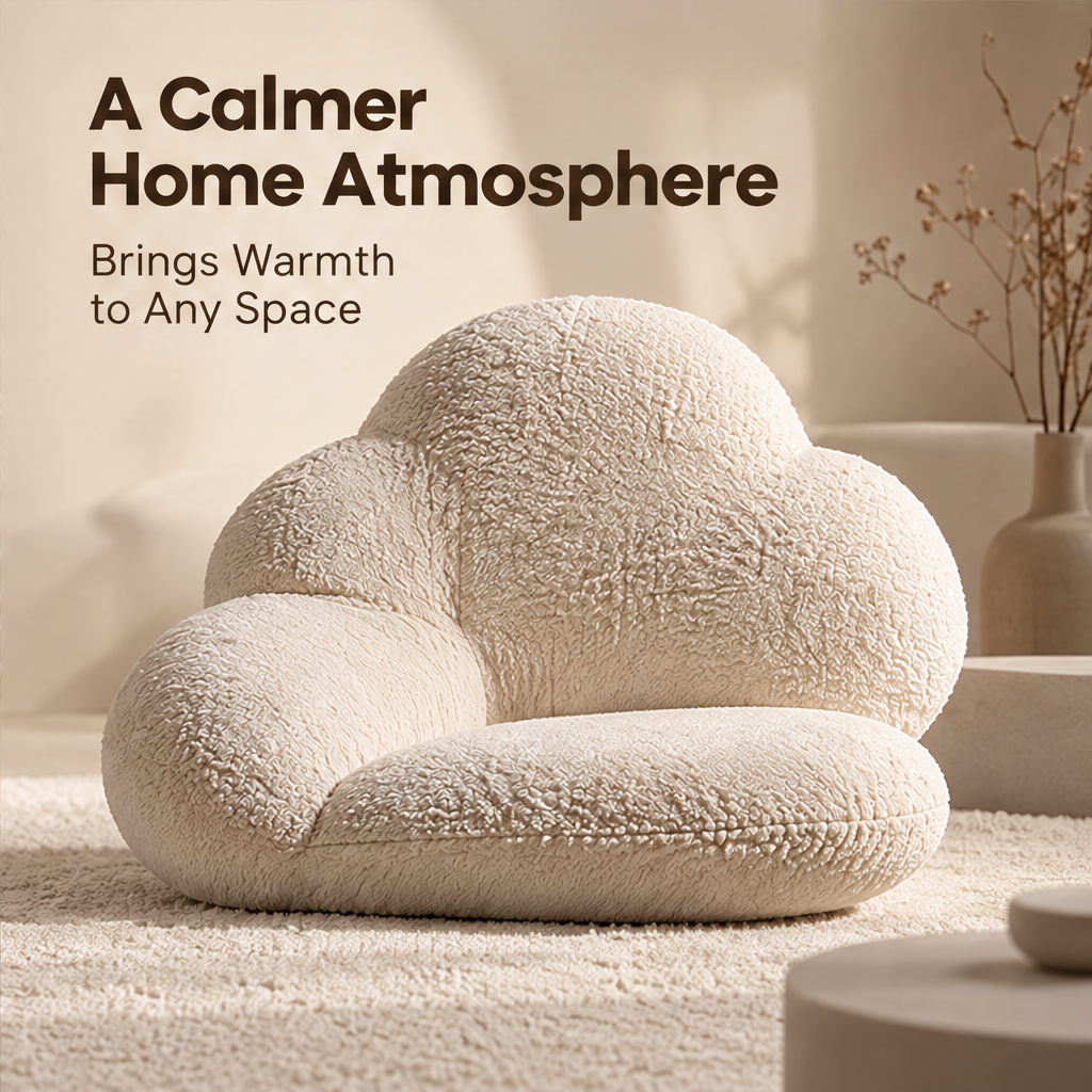 Plush Texture Lasting Quality – extreme close-up of cream boucle fabric texture, soft to the touch and built for everyday use