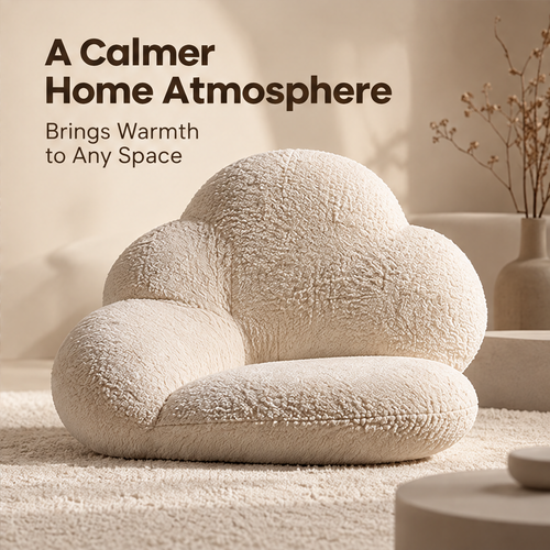 Plush Texture Lasting Quality – extreme close-up of cream boucle fabric texture, soft to the touch and built for everyday use